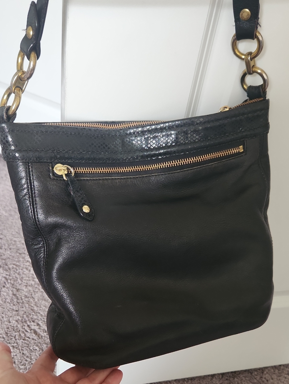 Vintage Coach Ashley Hobo Black Snake Bag - Picture 4 of 13